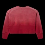 UNISEX WASHED FADED RED CROPPED FITTING EXTENED RIBBING WAISTBAND HIGH QUALITY SCREEN PRINTED LOGO TRUE TO SIZE