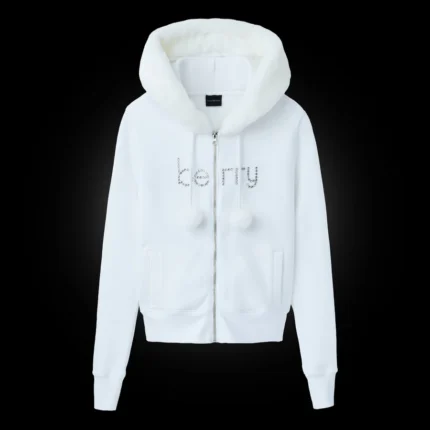 Raspberry Hills WHITE POM POM ZIP UP